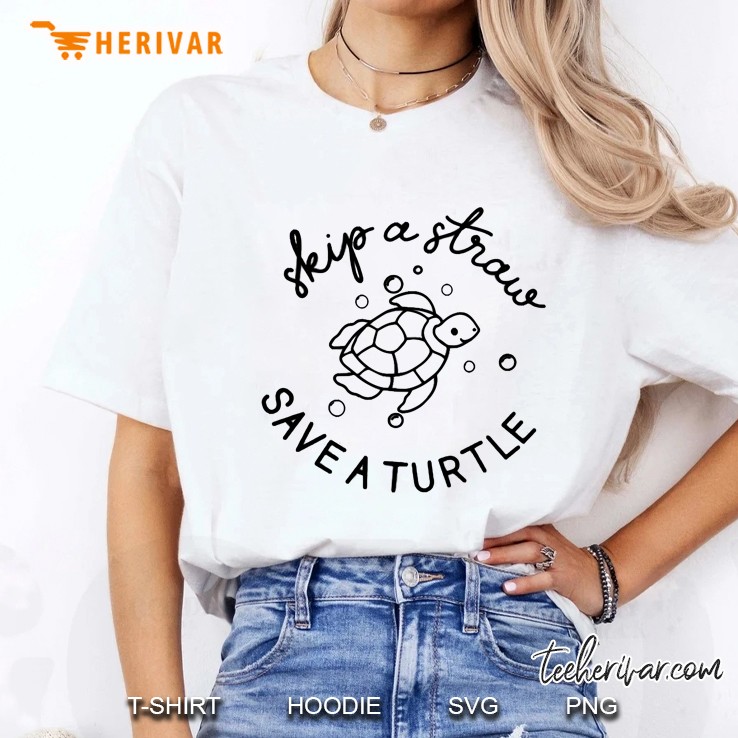 skip a straw save a turtle shirt Ladies Tee
