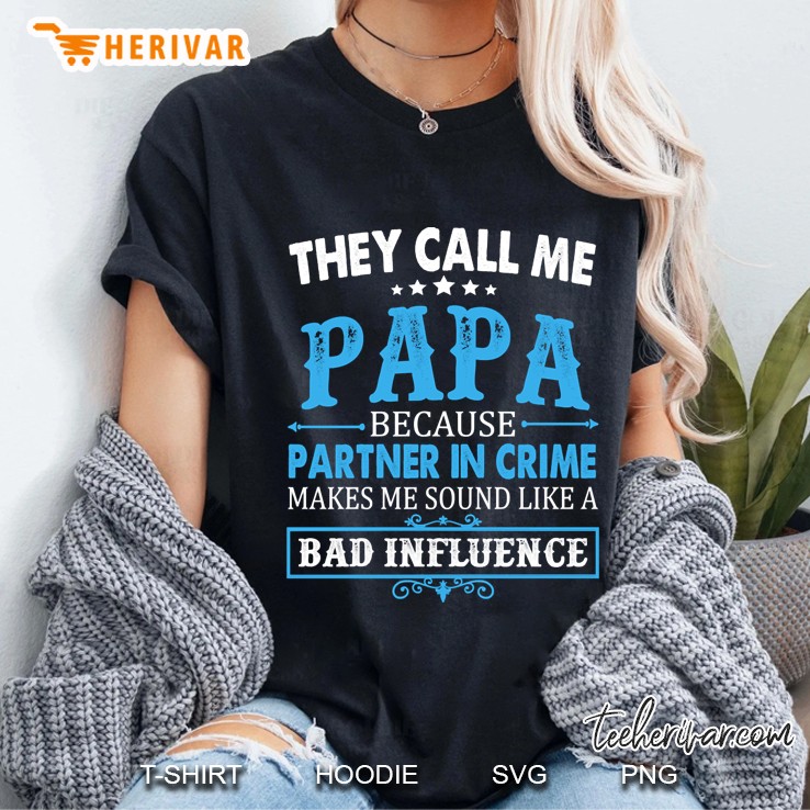 funny grandpa gifts shirts, papa partner in crime Ladies Tee