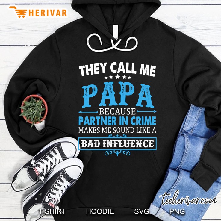 funny grandpa gifts shirts, papa partner in crime Hoodie
