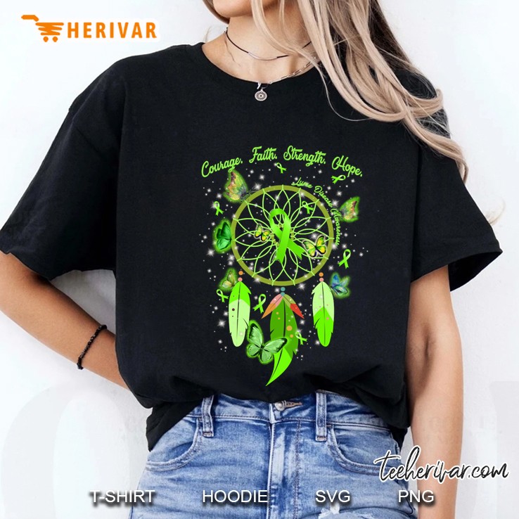 lyme disease awareness courage faith strength hope ribbon Ladies Tee