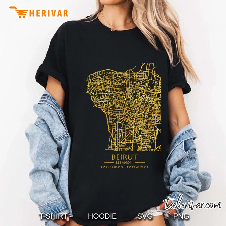 Beirut Lebanon City Map Ladies Tee