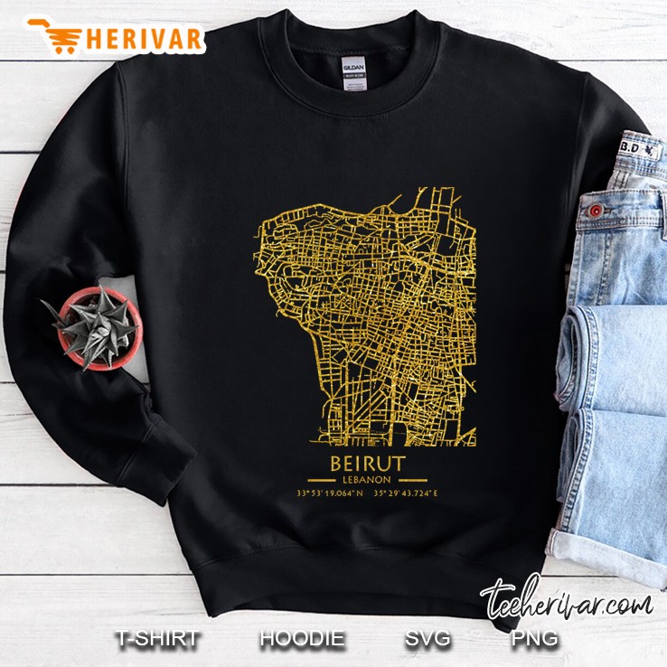 Beirut Lebanon City Map Sweatshirt