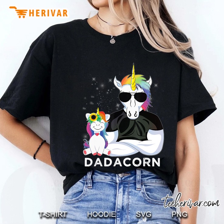 Dadacorn Muscle Unicorn Dad Baby Fathers Day Hoodie