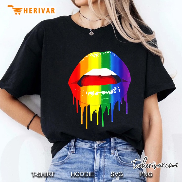 Dripping Lips Pride Lgbt Gay Love Lesbian Ladies Tee