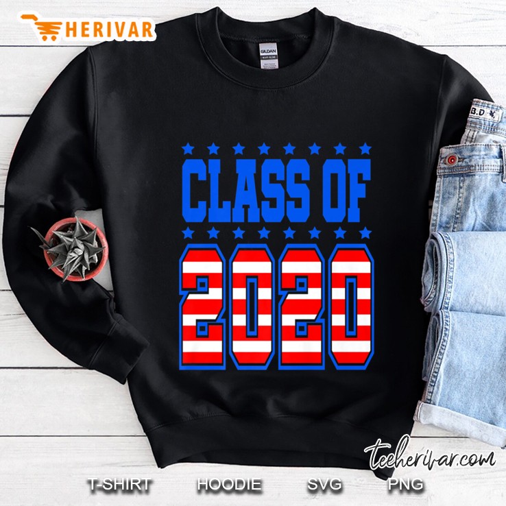 class of 2020 american flag high school graduation college Sweatshirt