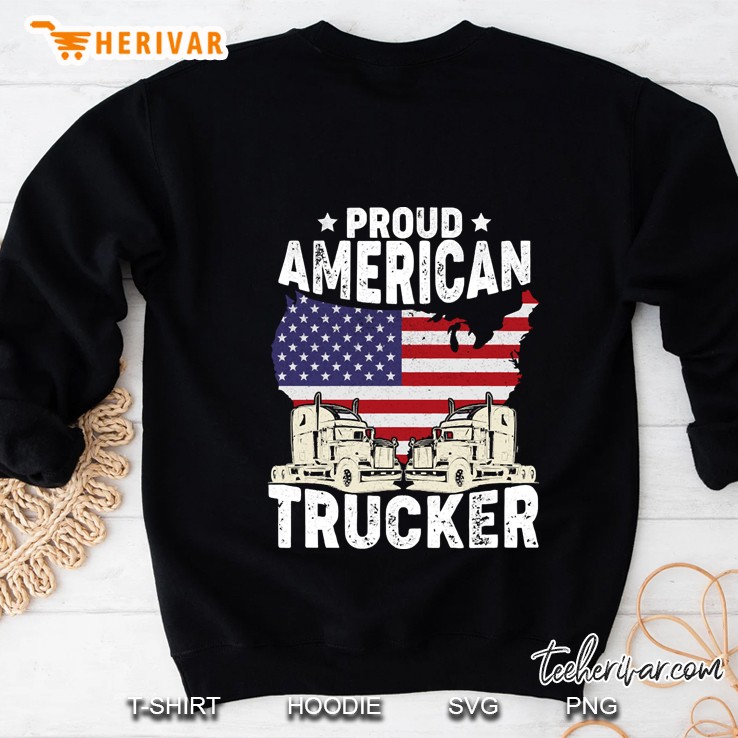 proud american flag trucker Sweatshirt