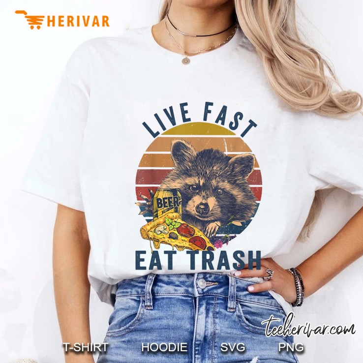 live fast eat trash funny raccoon Ladies Tee