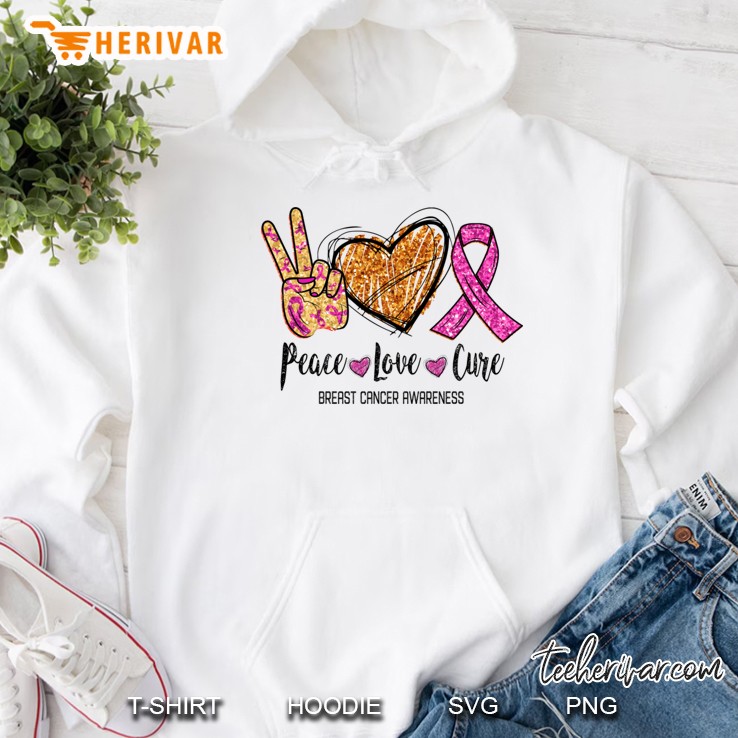 peace love cure breast cancer awareness funny gift Hoodie
