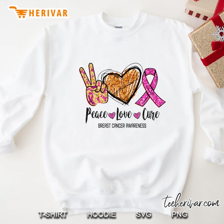 peace love cure breast cancer awareness funny gift Sweatshirt