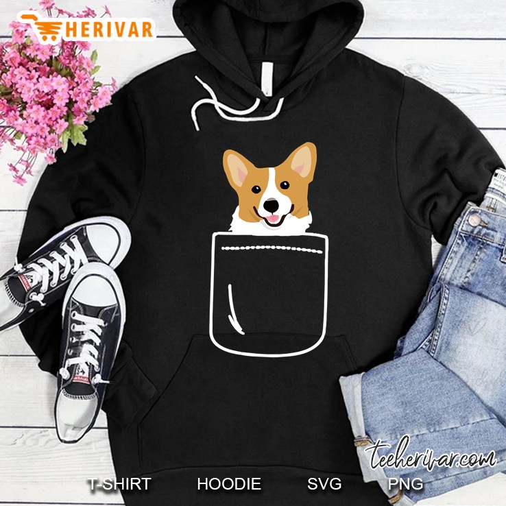 corgi in pocket funny cute puppy big happy smile classic Hoodie