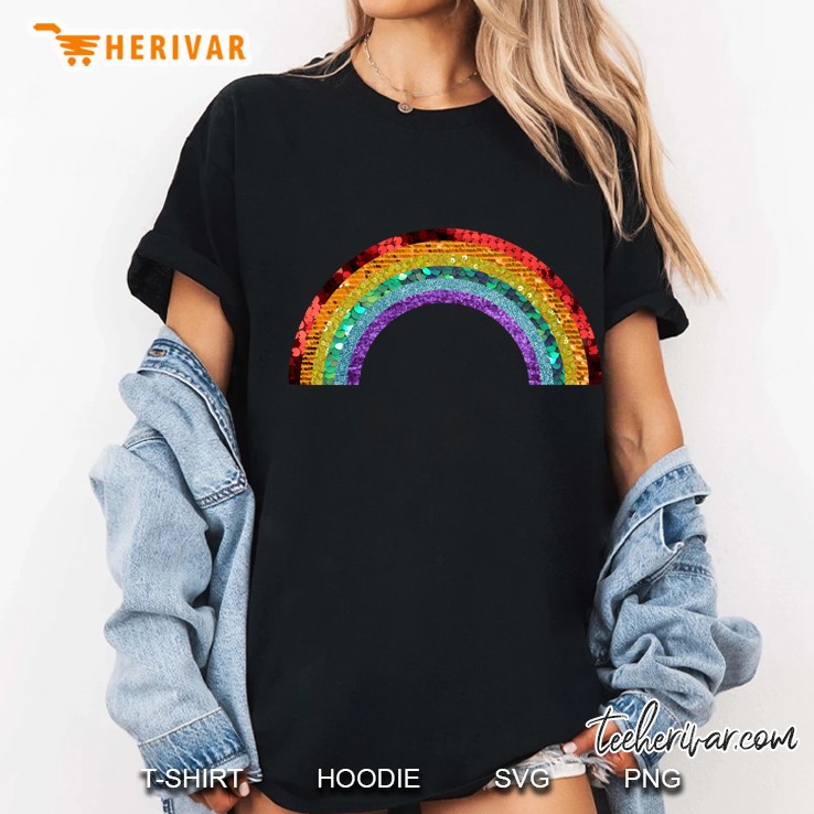 rainbow sequin Ladies Tee