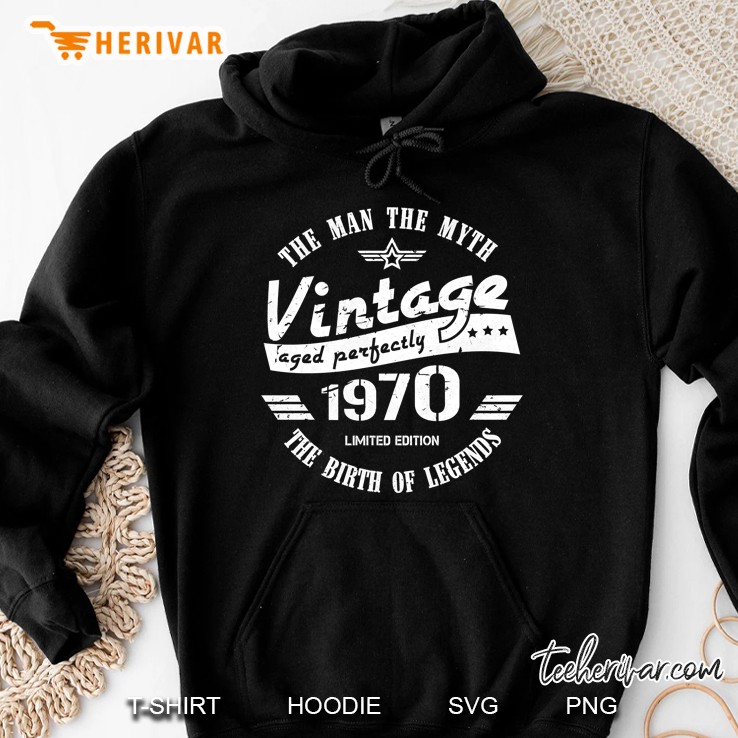 vintage 1970 - 50th birthday gift for men slim fit Hoodie