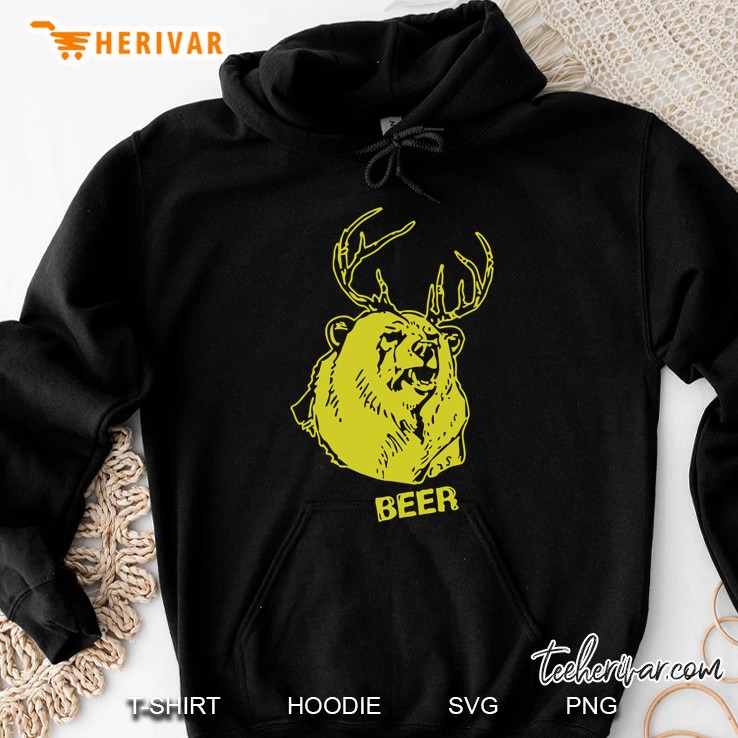 macs bear plus deer shirt & more slim fit Hoodie