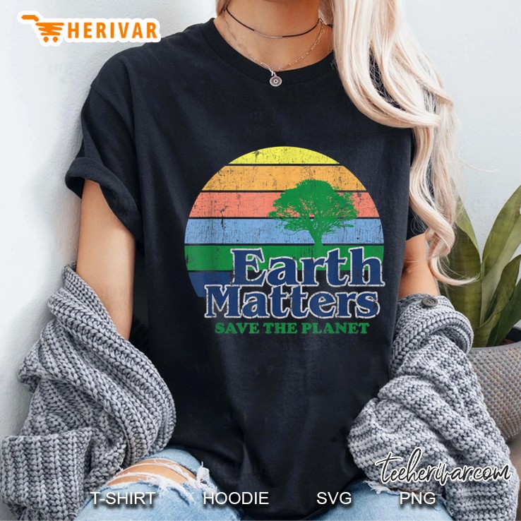 earth matters save the planet retro style Ladies Tee