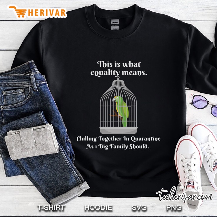 motivational parrot - this is what equality means - funny quarantine Sweatshirt