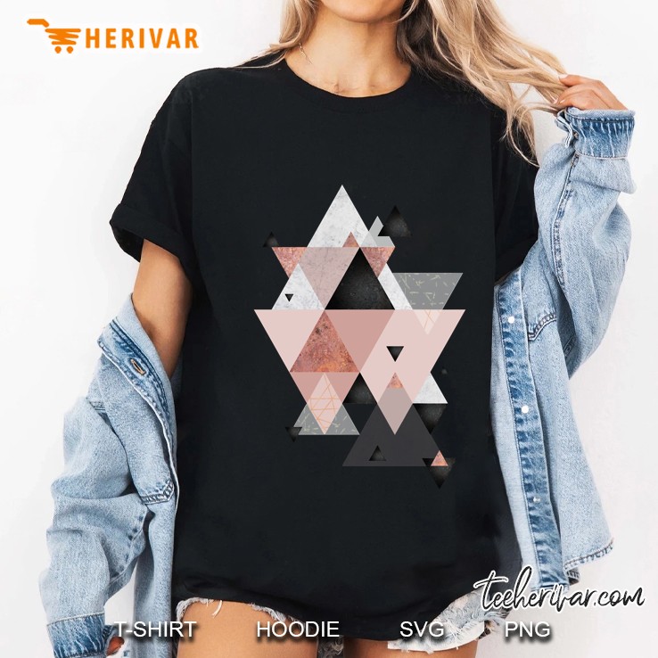 geometric compilation in rose gold and blush pink Ladies Tee