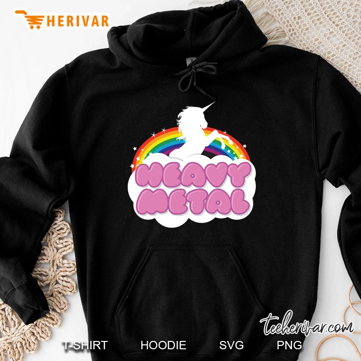 heavy metal unicorn rainbow Hoodie