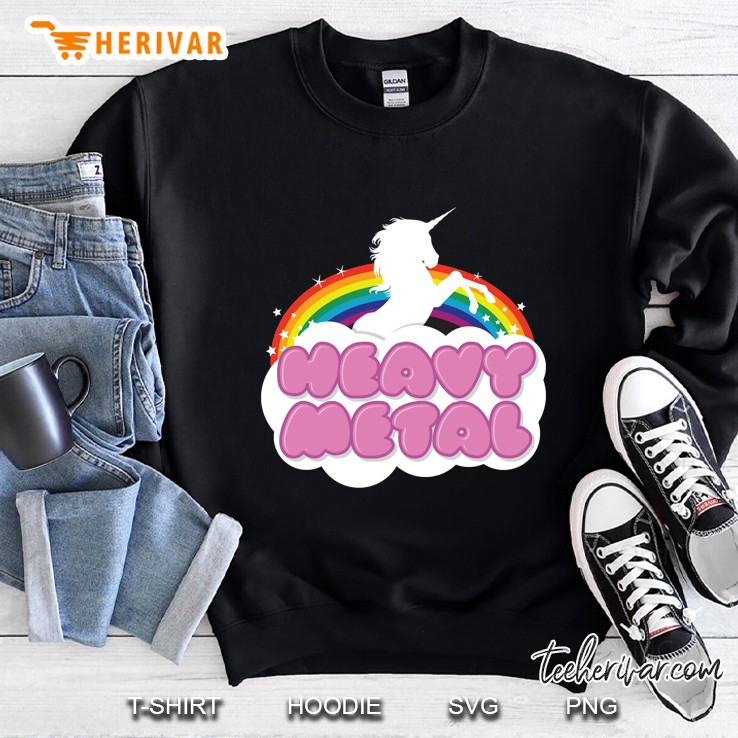 heavy metal unicorn rainbow Sweatshirt