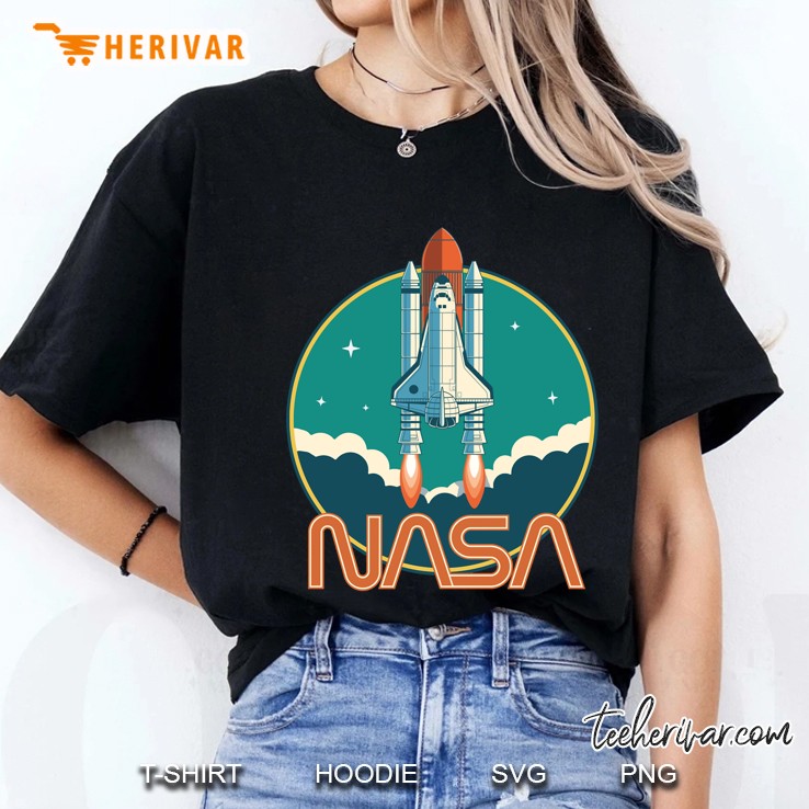 nasa retro space shuttle logo slim fit Ladies Tee