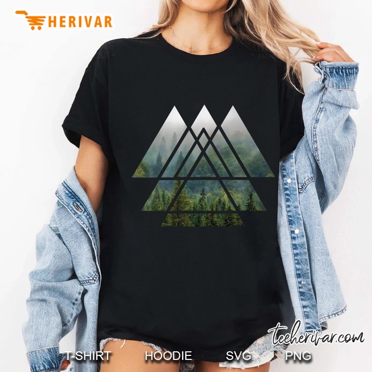 sacred geometry triangles - misty forest classic Ladies Tee