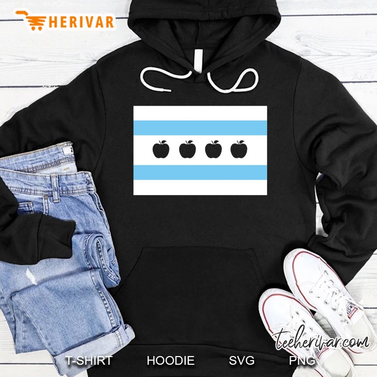 chicago teacher flag - original red fitted Hoodie