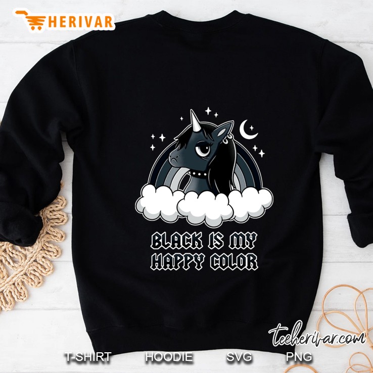 Black Is My Happy Color Unicorn Version Sweatshirt