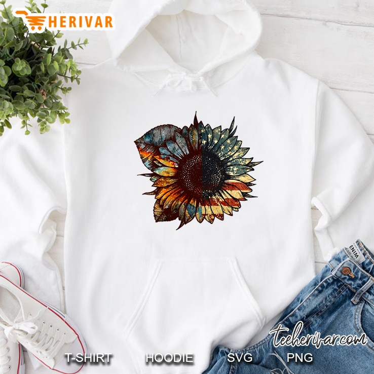 American Flag Sunflower Hoodie
