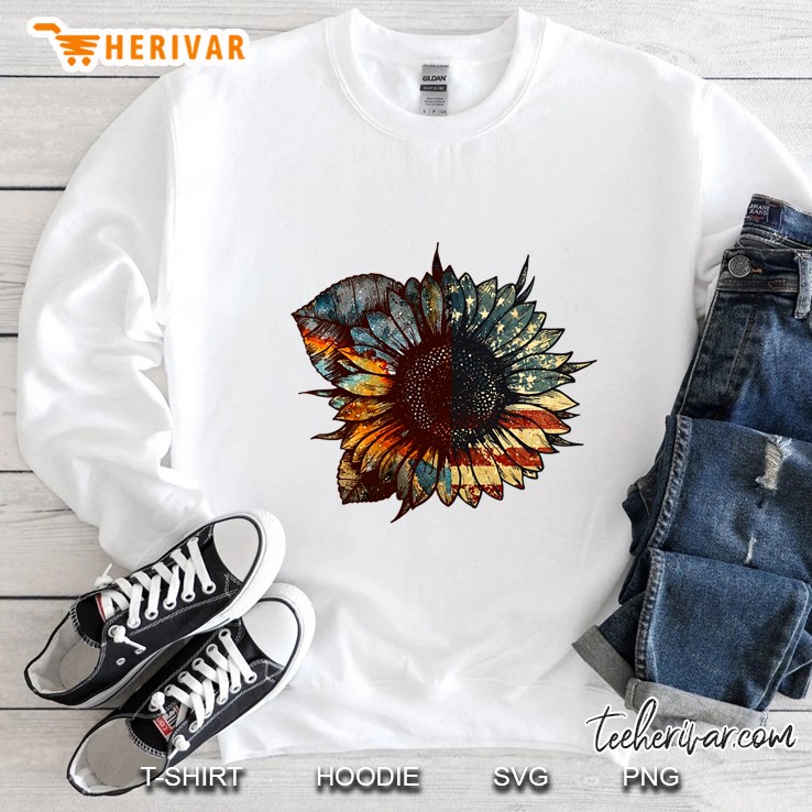 American Flag Sunflower Sweatshirt