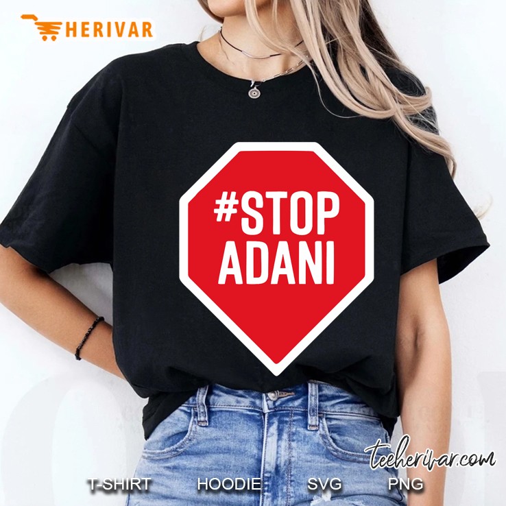 stop adani logo slim fit Ladies Tee