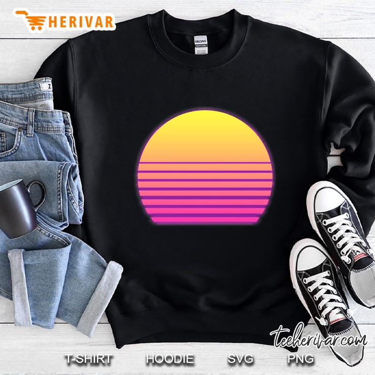 synthwave sun slim fit Sweatshirt