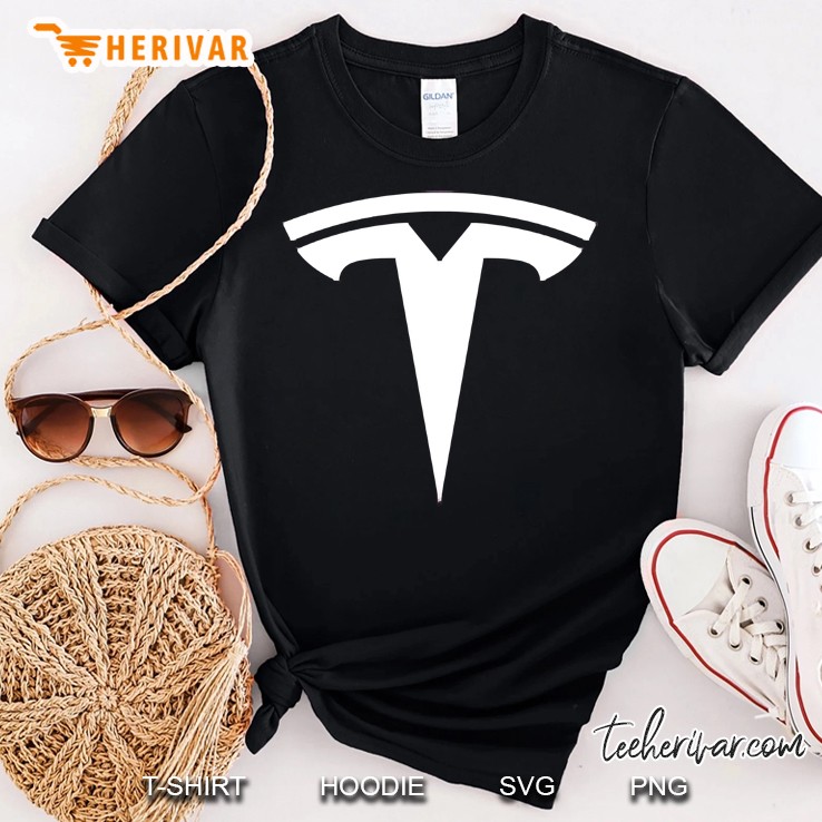 tesla logo whitered Shirt