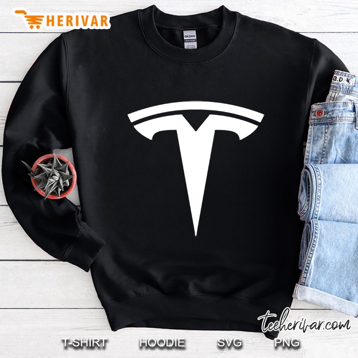 tesla logo whitered Sweatshirt