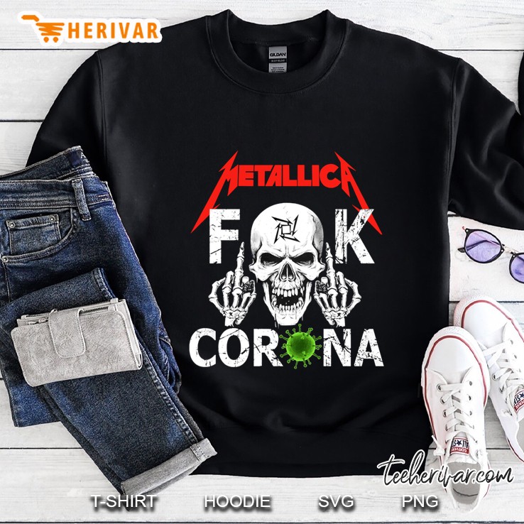 Metallica Fuck Corona Middle Finger Skull Version Sweatshirt