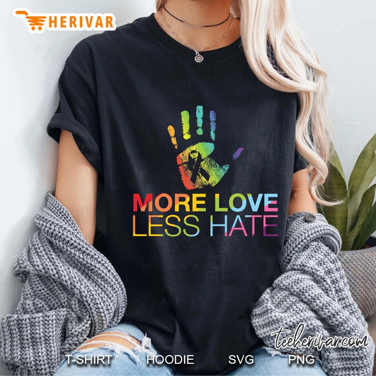 more love less hate, gay pride, lgbt slim fit Ladies Tee