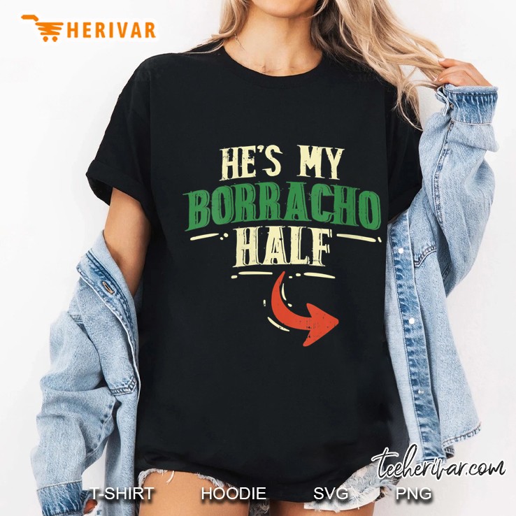 womens hes my borracho half couple matching cinco de mayo mexican vneck tshirt Ladies Tee
