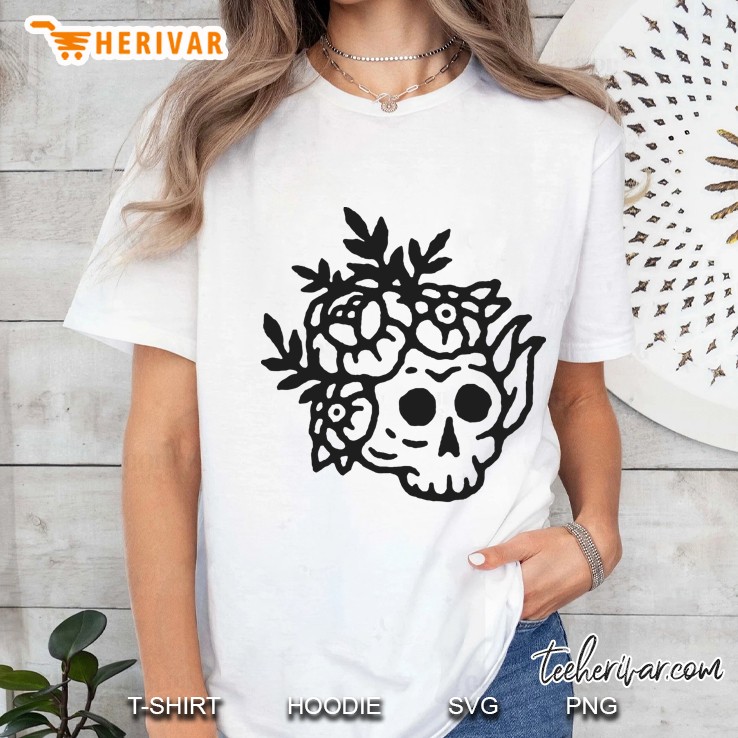 flower skull Ladies Tee