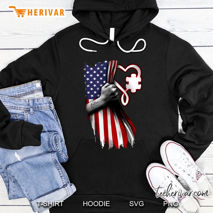 Autism Awareness American Flag Version Hoodie