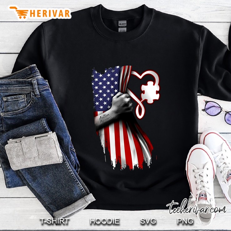 Autism Awareness American Flag Version Sweatshirt