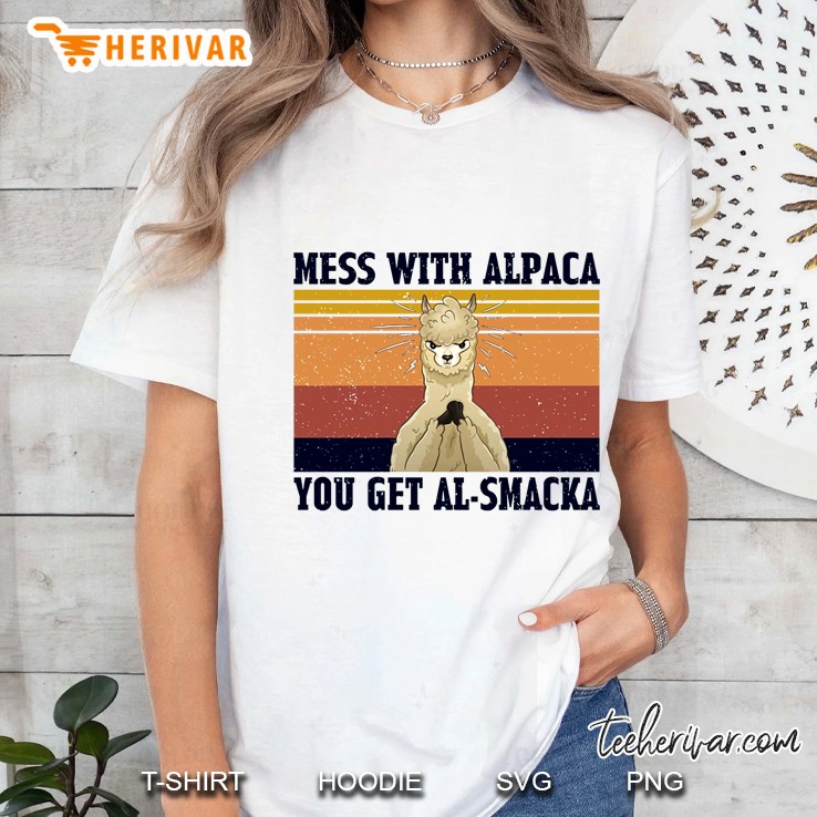 Mess With Alpaca You Get Al-Smacka Vintage Version Ladies Tee