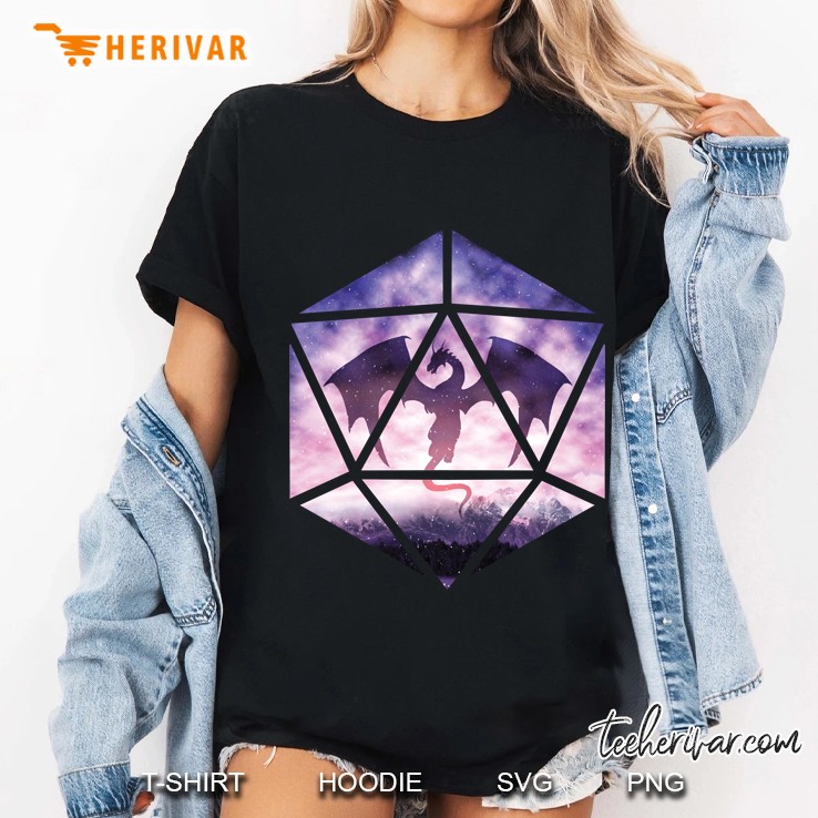 Purple Sky Dragon D20 Ladies Tee