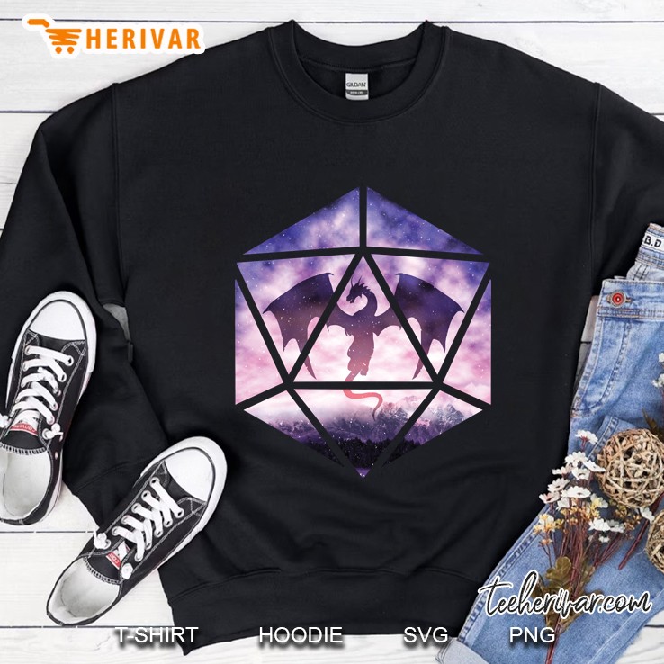 Purple Sky Dragon D20 Sweatshirt
