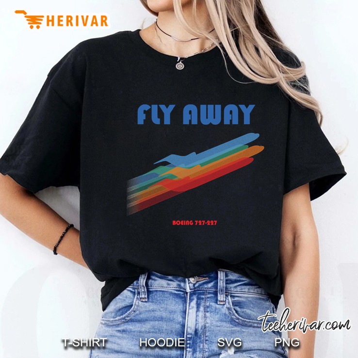 minimalist retro fly away aviation boeing design Ladies Tee
