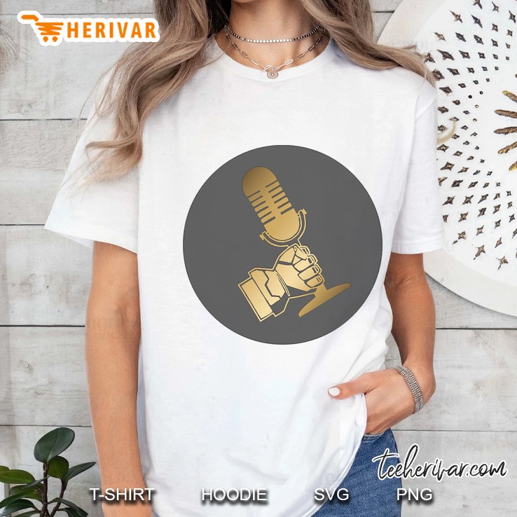 out of the basement mic logo Ladies Tee