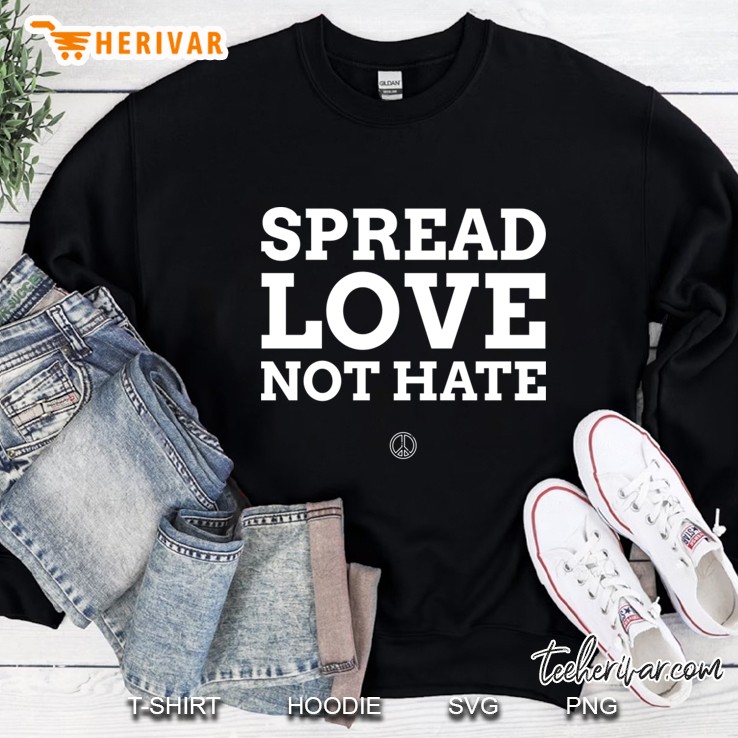 Retro Hippie Love Not Hate Typography Design Sweatshirt