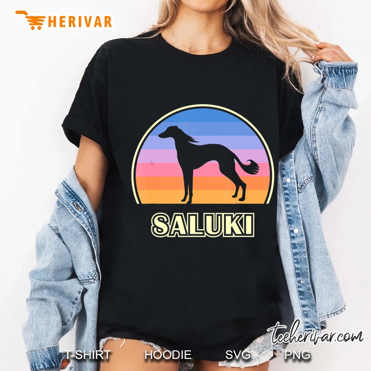 Saluki Vintage Sunset Dog Ladies Tee