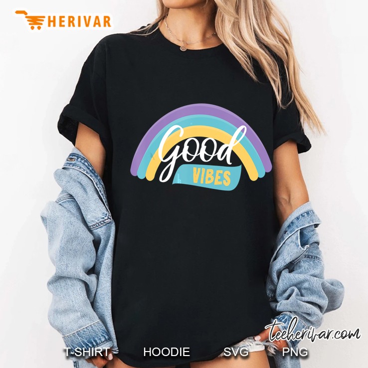 Good Vibes Rainbow Spring Summer Version2 Ladies Tee