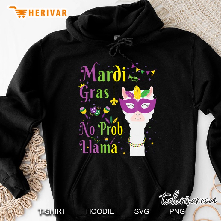 Mardi Gras No Prob Llama Hoodie