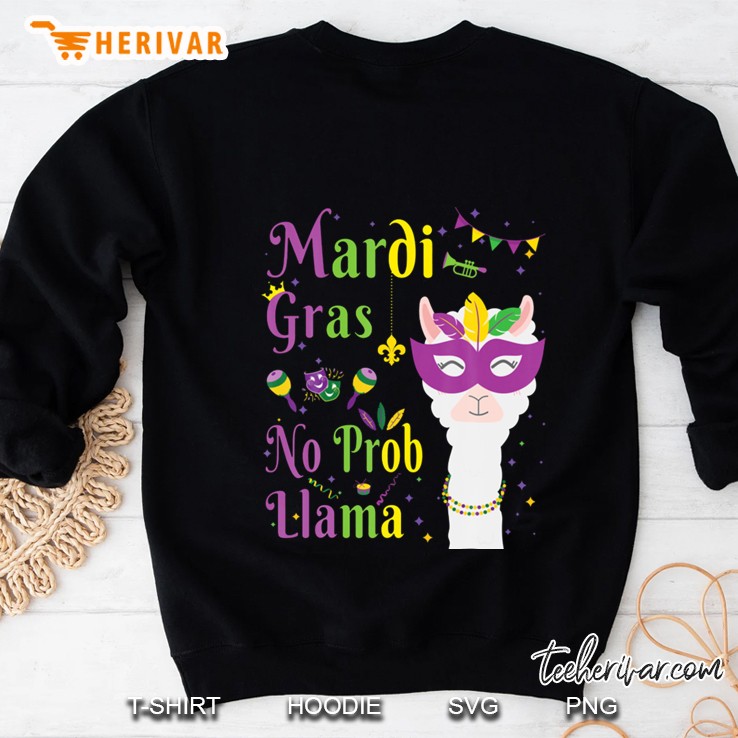 Mardi Gras No Prob Llama Sweatshirt