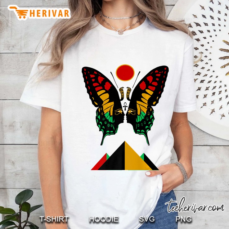 Ancient Egyptian Symbol Rasta Butterfly And Pyramids Premium Hoodie