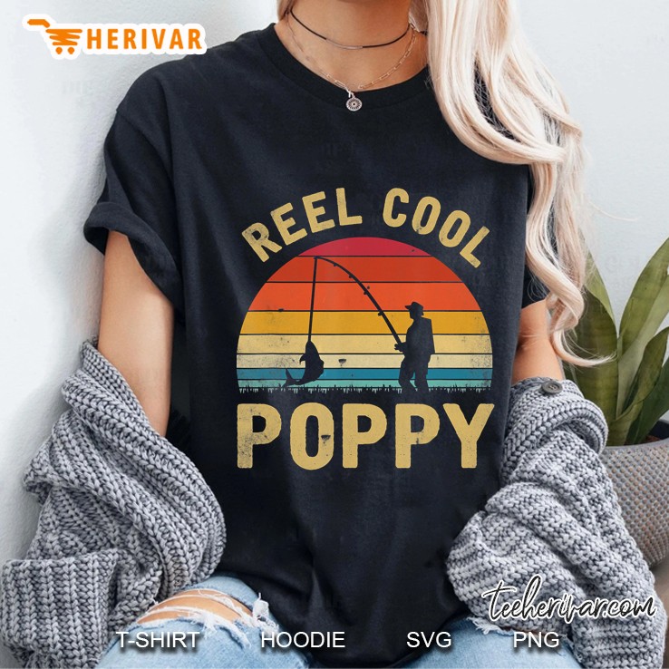 mens vintage reel cool poppy fish fishing shirt father